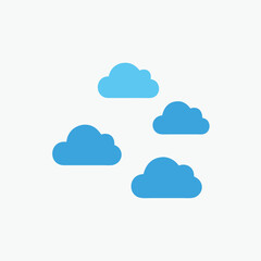 Minimalist clouds set. Great for web design, apps, children books, environmental graphics, weather icons