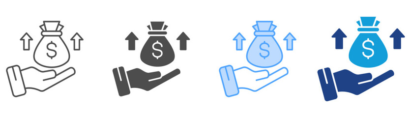 Revenue Icon Set Multiple Style Collection