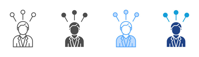 Roles Icon Set Multiple Style Collection