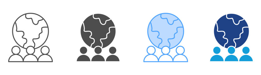 Diversity Icon Set Multiple Style Collection