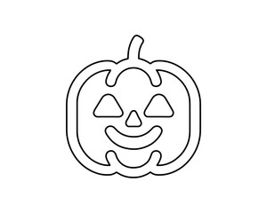 Jack o' Lantern Pumpkin Face Outline Vector for Halloween