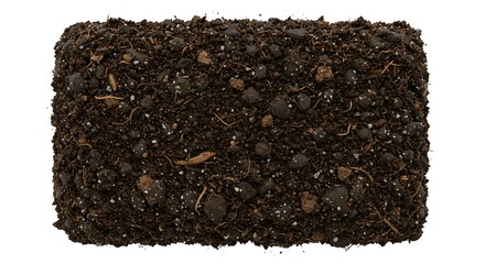 Potting soil rectangular block