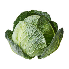 Fresh green cabbage with vibrant leaves, showcasing its natural texture and color, perfect for healthy meals and salads