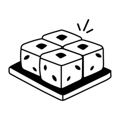 A hand drawn style icon of indian sweets 
