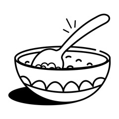 A sketchy style icon of sweet bowl

