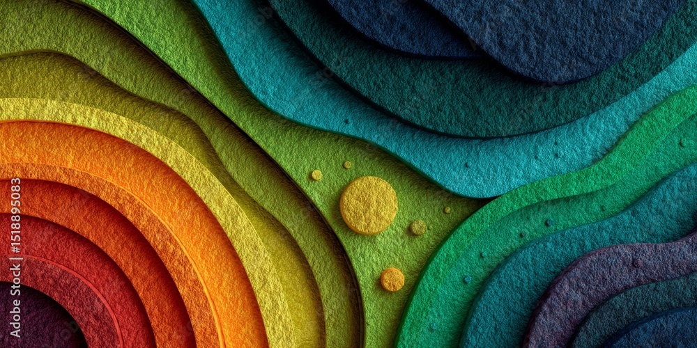 Aufkleber vibrant abstract background with layered textures and colorful waves for art projects