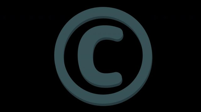 Copyright Symbol Animation: An Animated Visual Representation of Intellectual Property Protection on a Transparent Background
