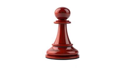 Close up of a single red pawn chess piece on black background