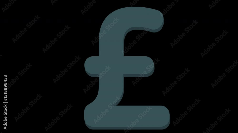 Aufkleber animated pound currency symbol rotating on a transparent background for financial concepts