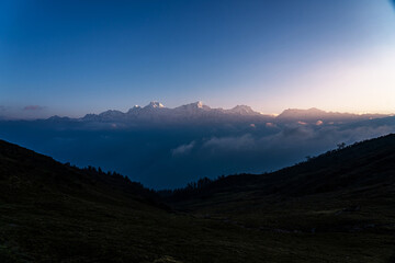 panoramic view of mount Ganesh in Dhading, Nepal