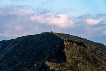 Trekking Singla pass in Dhading, Nepal.