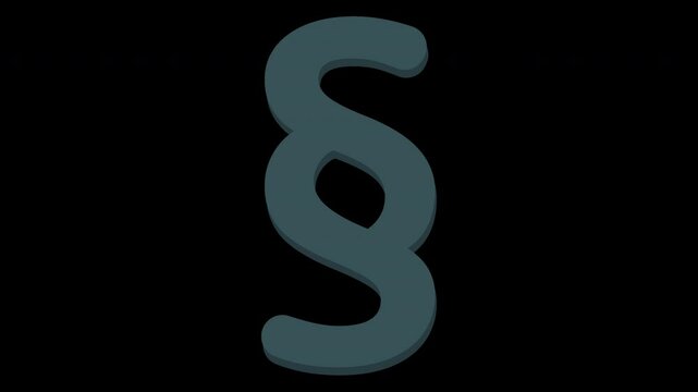 Animated Paragraph Symbol Spinning on a Transparent Background for Legal Documents and Texts