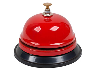 Close-up of a Red Service Bell Isolated on transparent background, Isolated Png file, Cut-out, Isolate Png, No Background, Isolated object