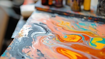 Abstract Fluid Acrylic Painting