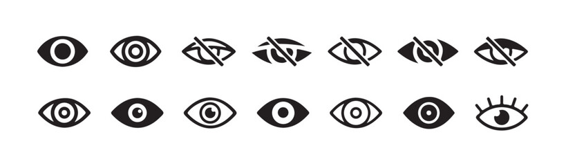 Eyes icon vector collection. Look and Vision icons. vision icon, see view icons - eyesight symbol - sight look sign. vector illustration eps 10.