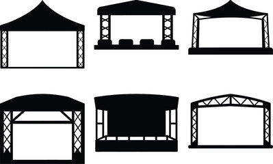 Collection of six different stage structures perfect for showcasing performances