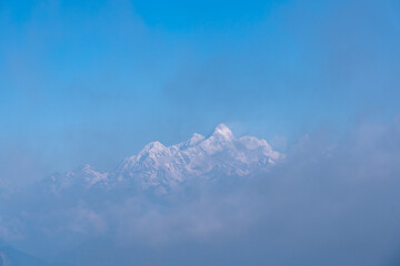panoramic view of mount Ganesh in Dhading, Nepal