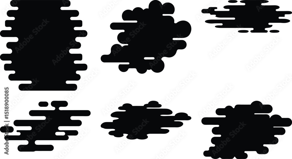 Poster abstract black blob set in varying sizes and shapes isolated on white