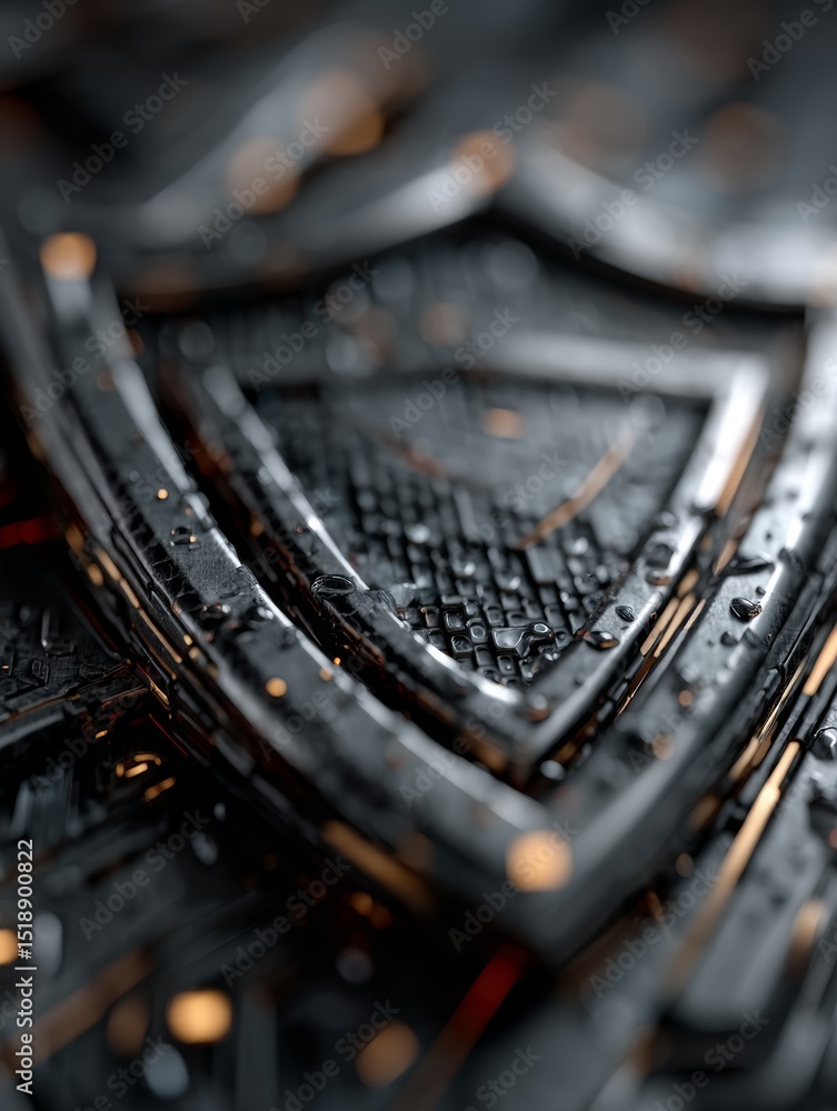 Aufkleber modern digital shield design with cyber elements for data protection and security
