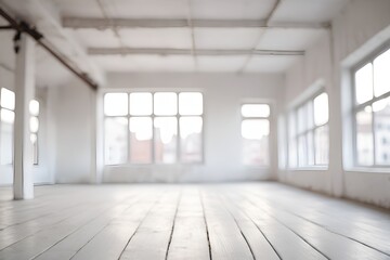 Obraz premium An airy, bright studio space filled with natural light and soft shadows, evoking a sense of calm.