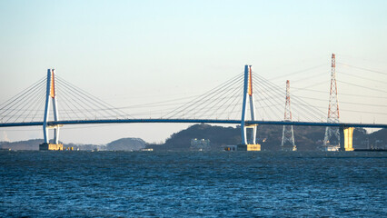 suspension bridge on the sea