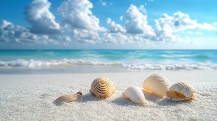 Seashells on a Sunny Beach Paradise