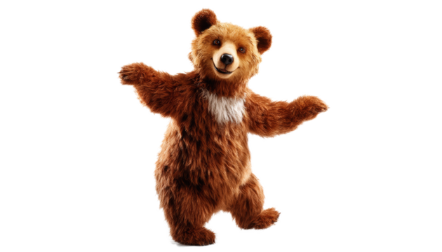 [Transparent Background PNG]Funny Bear Illustration on White Background