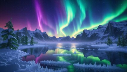 night landscape with lake