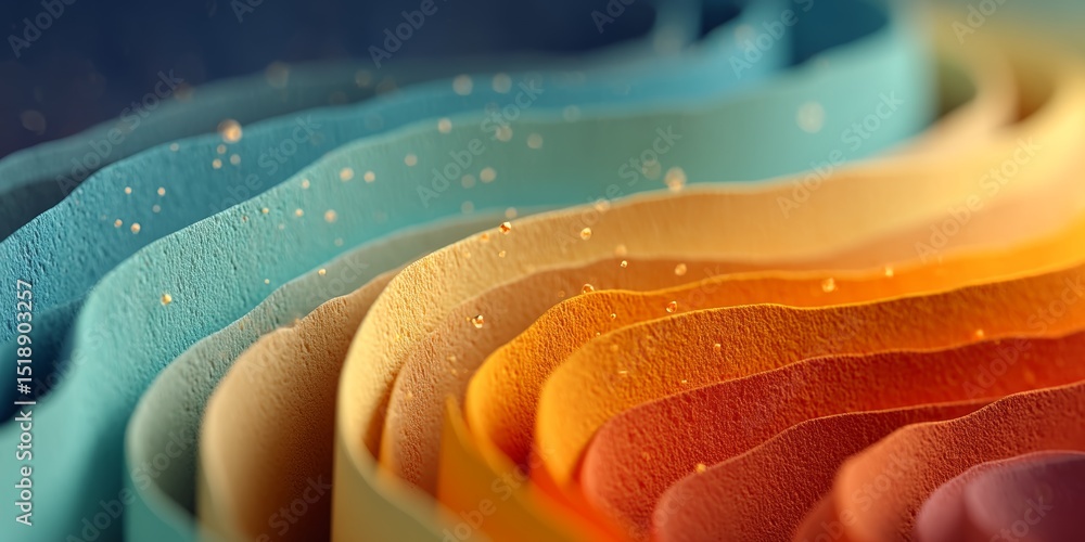 Aufkleber vibrant layers of paper cut shapes creating abstract art style in colorful design