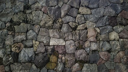 Stack of neatly arranged rocks, textured stone background