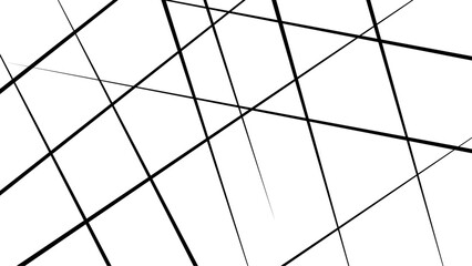 Abstract white background with random black lines, Random lines background. Abstract stripes or Geometric pattern.