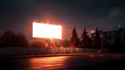 Solitary billboard structure in minimalist setting, ideal for showcasing branding, public messaging, or design layouts.