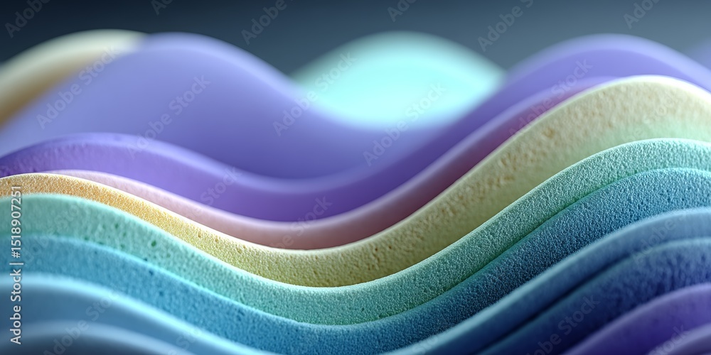 Aufkleber abstract curves in pastel tones creating a soft and calming visual experience