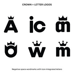 Crowned letters elegant branding logo design minimalist