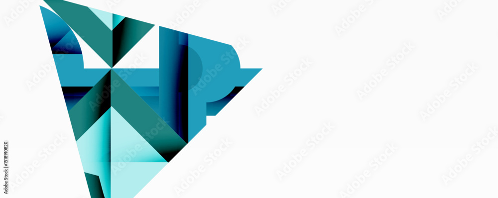 Aufkleber abstract geometric design. teal, turquoise shades create sharp angles, modern aesthetic. minimalist 