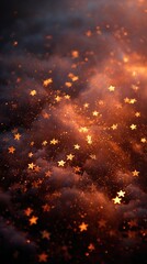 Golden starry bokeh glow on warm abstract gradient, evoking dreamy serenity