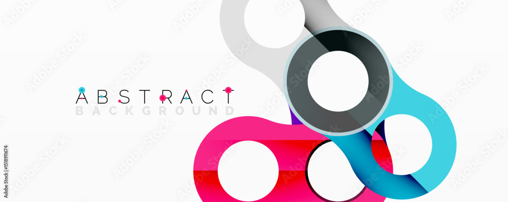 Aufkleber Modern design features overlapping circles. Vibrant colors create dynamic visual effect. Clean lines, simple shapes, stylish backdrop.
