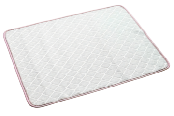 Light gray rectangular bath mat with a diamond pattern isolated with transparent background