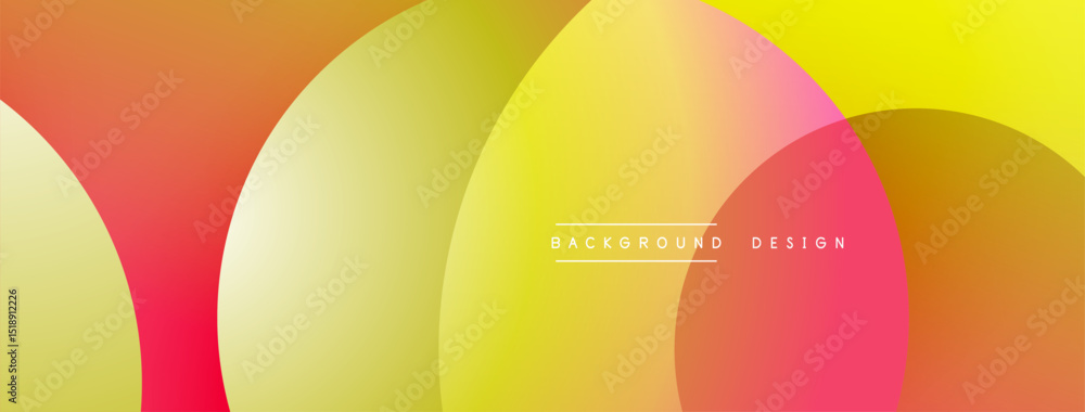 Aufkleber Abstract colorful circles overlap creating vibrant gradient background. Modern design feels warm, dynamic, inviting.