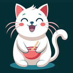 cheerful cat savoring treat