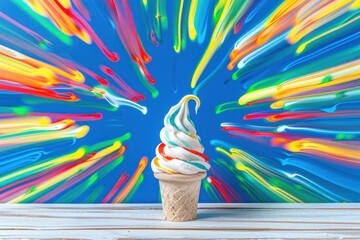 Colorful Ice Cream Burst: Summer Treat Delight