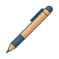 Simple illustration of a wooden mechanical pencil