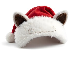 Adorable Kitten Santa Hat: Festive Holiday Cat Ear Beanie for Cozy Winter