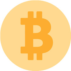 Golden Bitcoin Symbol: Digital Currency Icon with Centralized 'B' Design