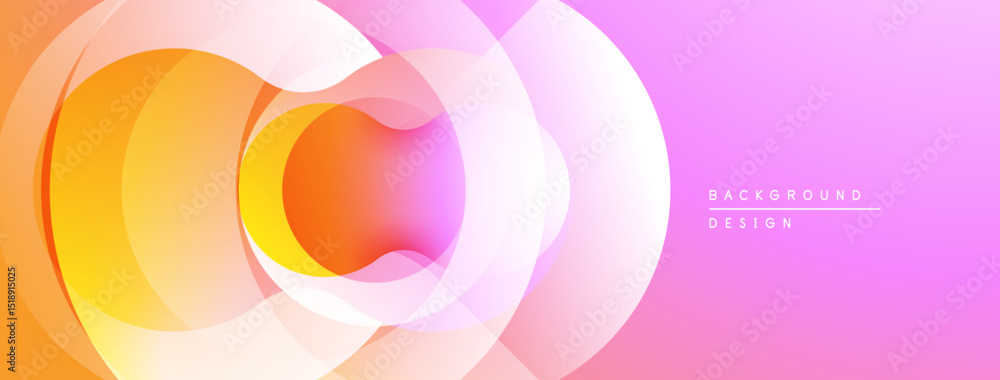 Aufkleber abstract circles overlap, creating vibrant gradients. orange, pink hues dominate composition. modern
