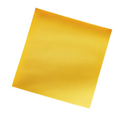 [Transparent Background PNG]Single Gold Sticky Note on White Background