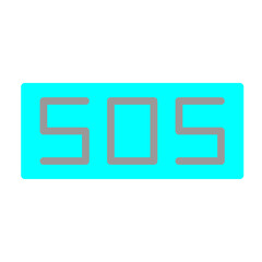 SOS Sign in Sand Vector Flat Icon Design