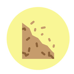 Isolated Cliff Vector Flat Icon Design