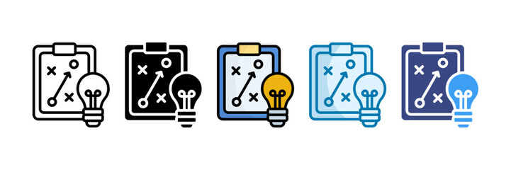 Innovation Plan Icon Set Multiple Style Collection