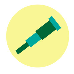 Telescope on Cliff Vector Flat Icon Design
